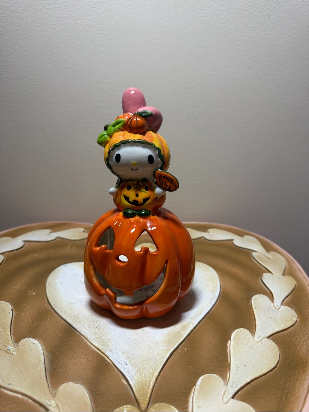 2025 Blue Sky Ceramic Hello Kitty Halloween My Melody on Pumpkin Candle Holder
